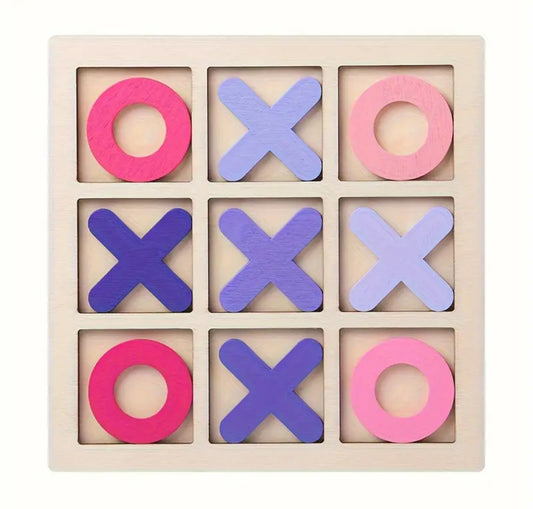 Wooden Tic-Tac-Toe Game - Purple