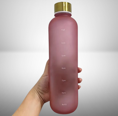 1L Frosted Water Bottle - Rose