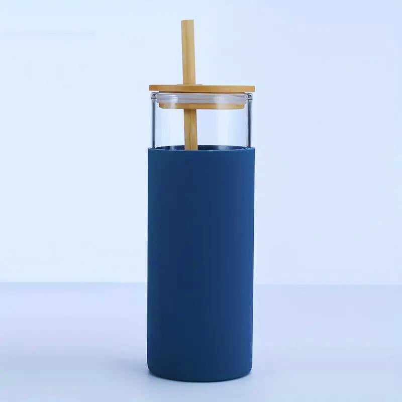 Glass Silicone Tumbler - Blue