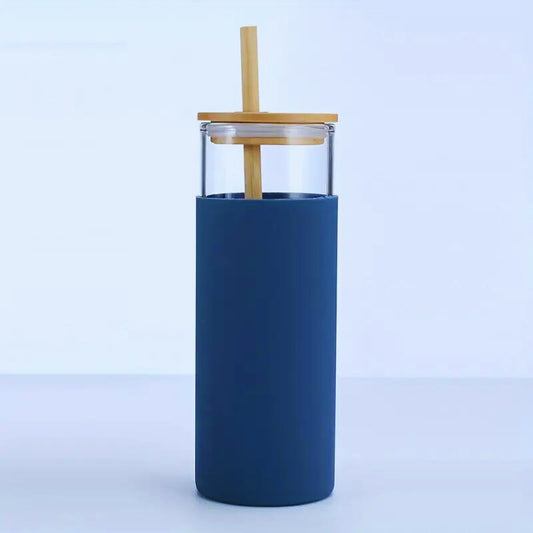 Glass Silicone Tumbler - Blue