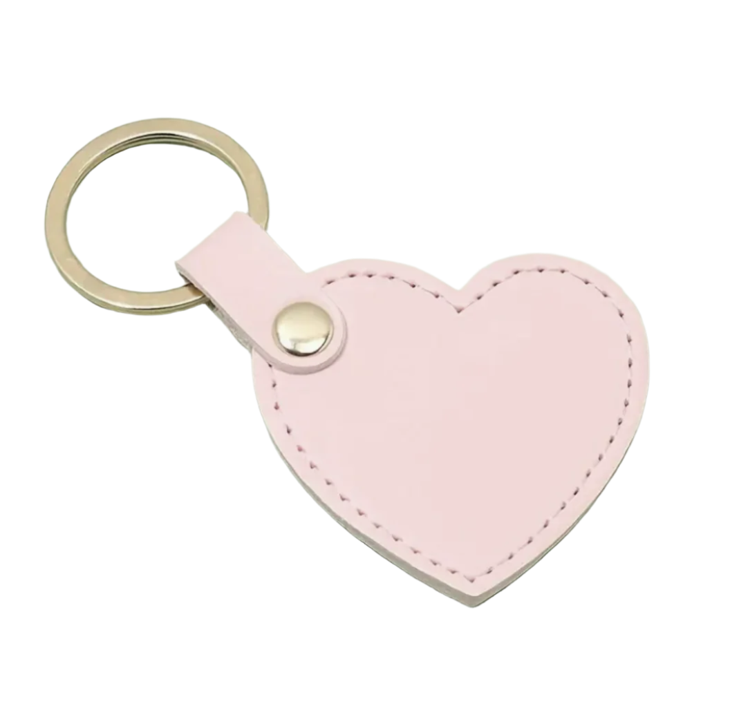 Personalised Heart Keychain - Brown, Navy, Pink & Grey