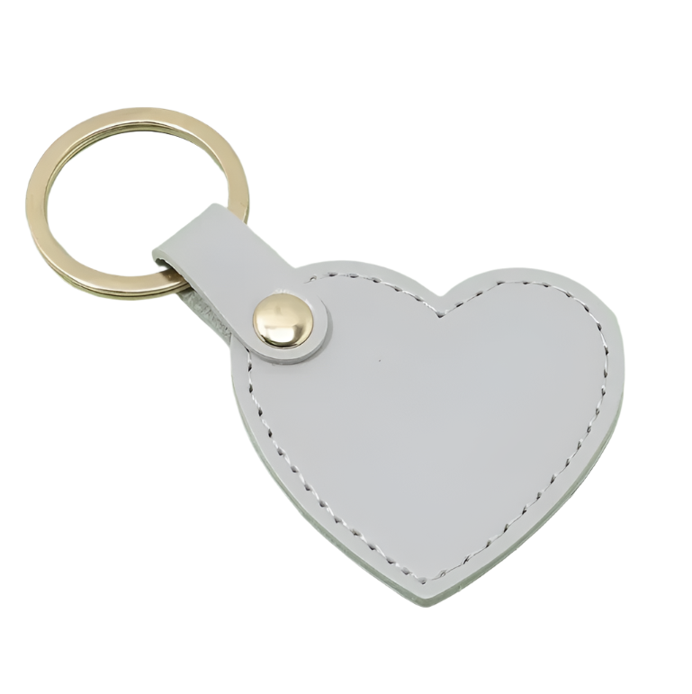 Personalised Heart Keychain - Brown, Navy, Pink & Grey