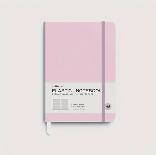 Personalised A5 Notebook with Elastic Banding - Pink