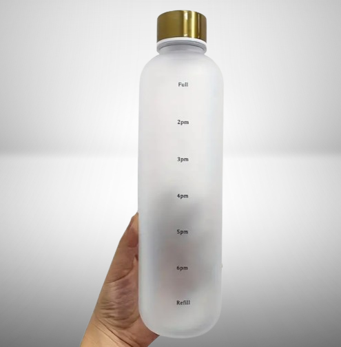 1L Frosted Water Bottle - White