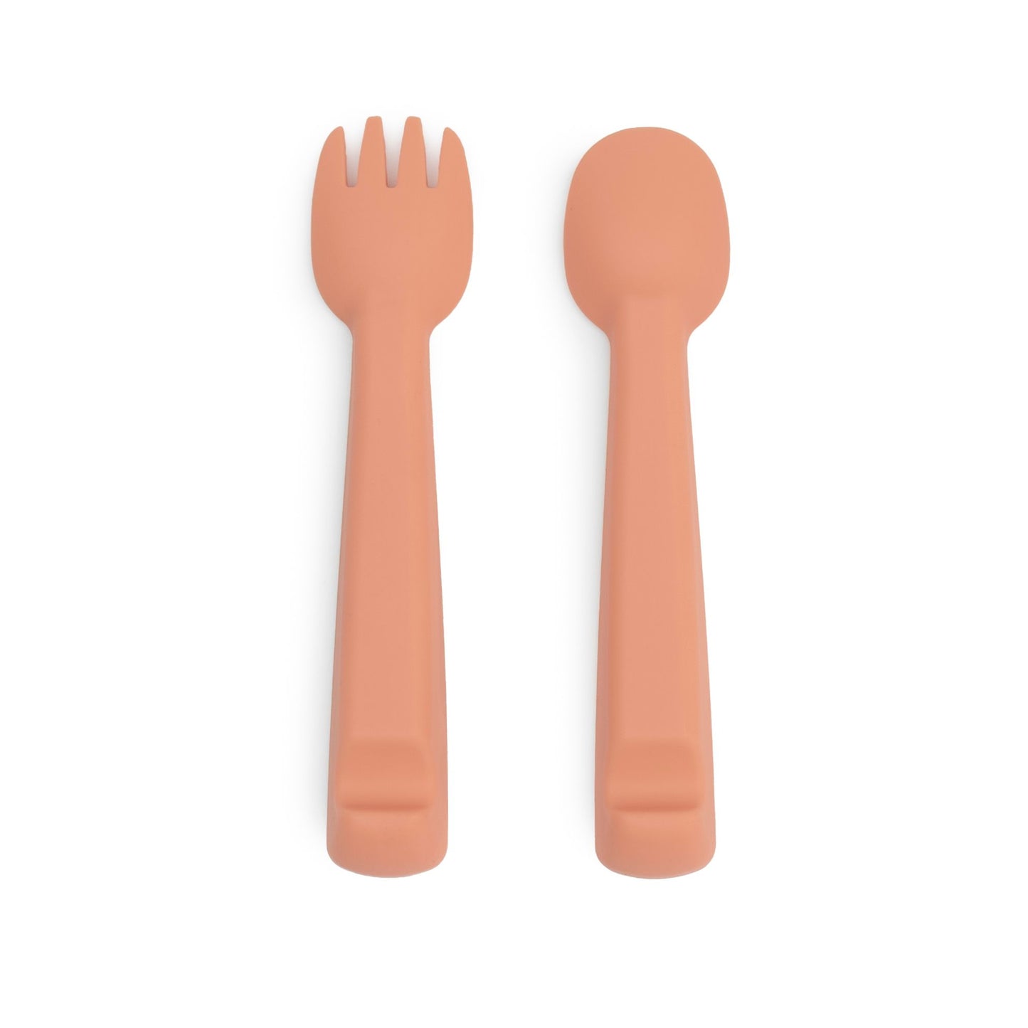 Feedie Fork & Spoon Set - Dark Peach