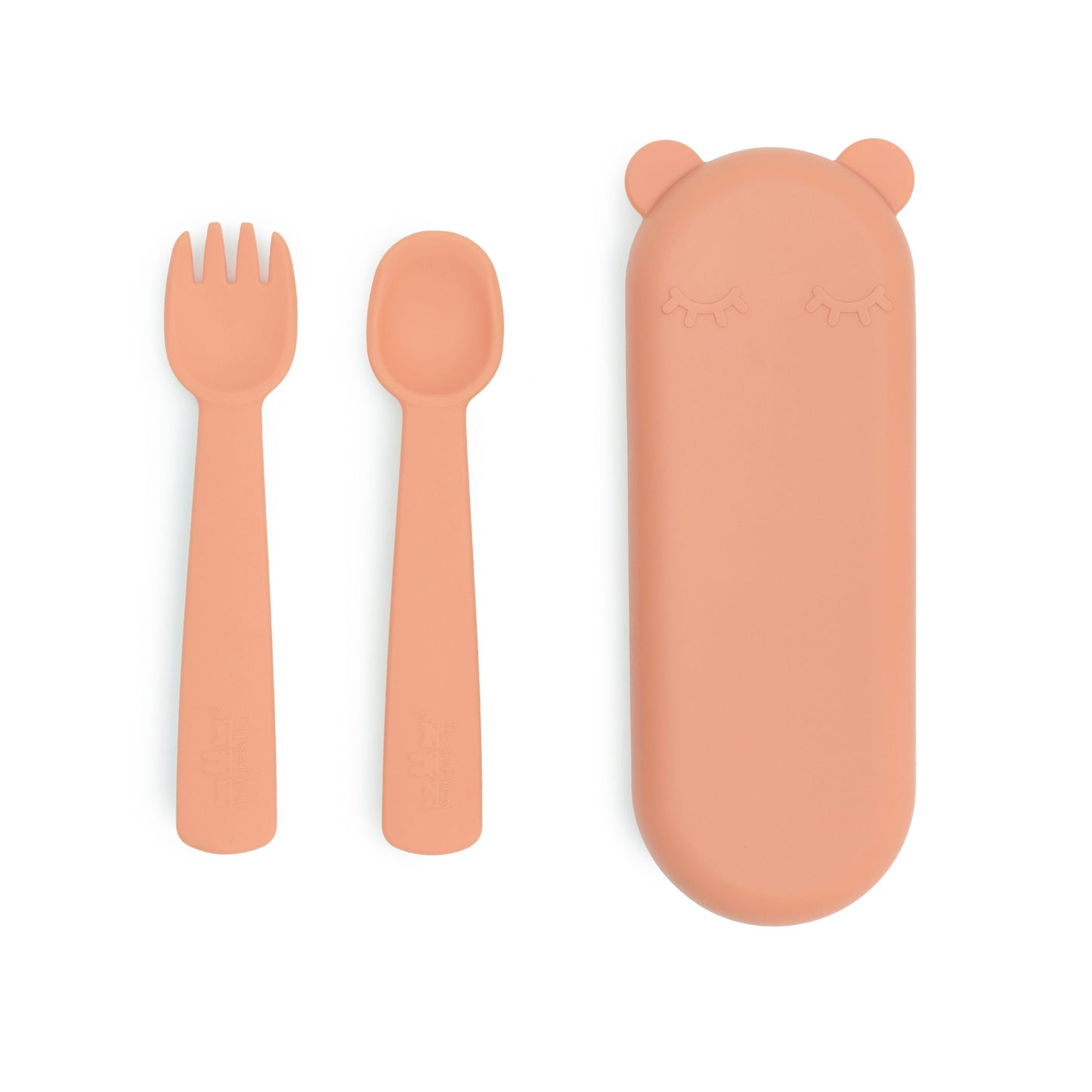 Feedie Fork & Spoon Set - Dark Peach